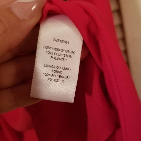 NWT Halston Fuscia One Shoulder Draped Dress 6 - Picture 9 of 10